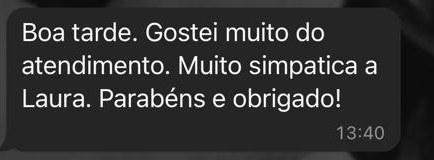 Print da mensagem recebida no WhatsApp
